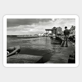 Fishing at Wells next the Sea Harbour, Norfolk, UK Sticker